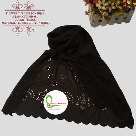 Bubble Chiffon Laser Cutting Hijab