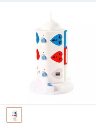 3 Layer Multi Power Socket With 2 USB Port - White