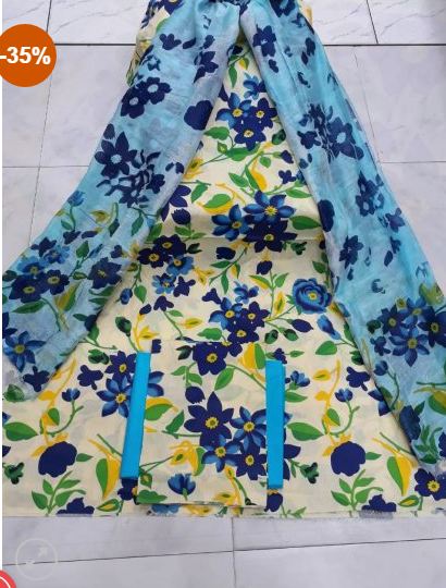Girls Dotted Skin Skin Print Unstitched Cotton Thr