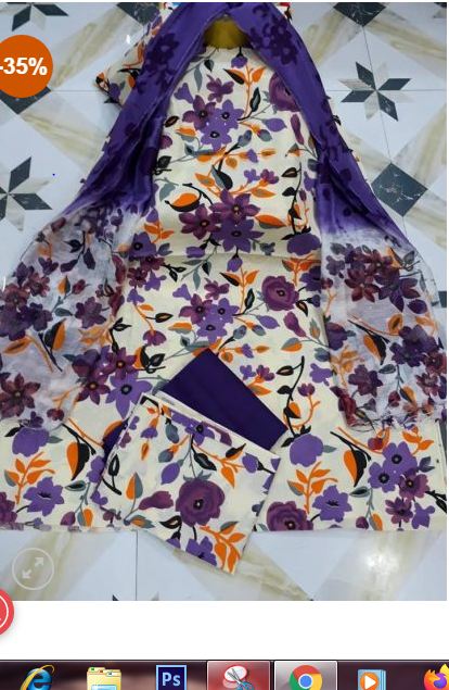 Indian Quota Screen Print Cotton Salwar Kameez