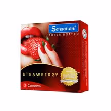 Sensation Super Dotted Scented Strawberry Condom 3's Pack
