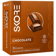 Skore Chocolate Flavoured 1500+ Dots Condoms 3's Pack