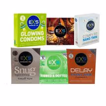 EXS Condom Combo - Glow, Comfy, Snug, Ribbed, Delay, Cola