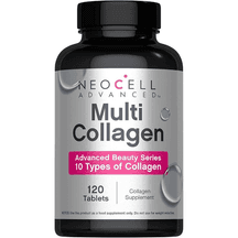 NeoCell Advanced Multi Collagen Peptides | 120 Tablets | 10 Types of Collagen | Skin, Hair and Nails | Beauty Supplement | for Men and Women