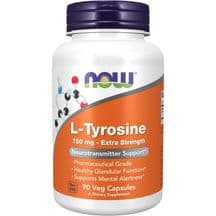 NOW Supplements, L-Tyrosine 750 mg, Supports Mental Alertness Neurotransmitter Support*, 90 Veg Capsules